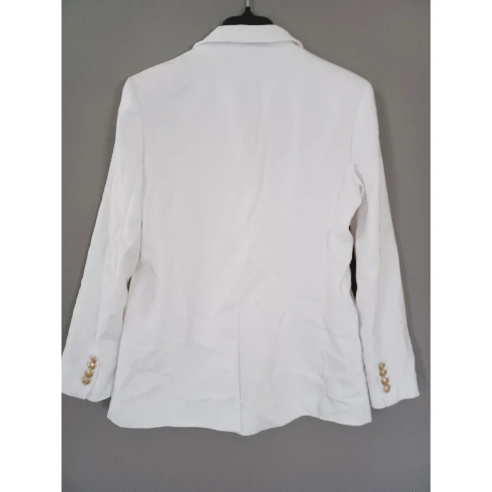 J.Crew Greta Double Breasted Blazer Womens Size 10 Linen Blend Nautical Preppy